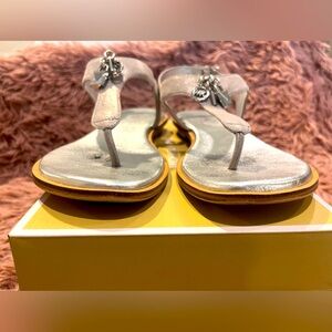 Michael Kors Suki Metallic Leather Sandals